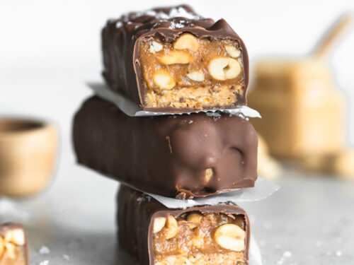 Vegan Snickers Bars (No-bake, GF) - Addicted to Dates