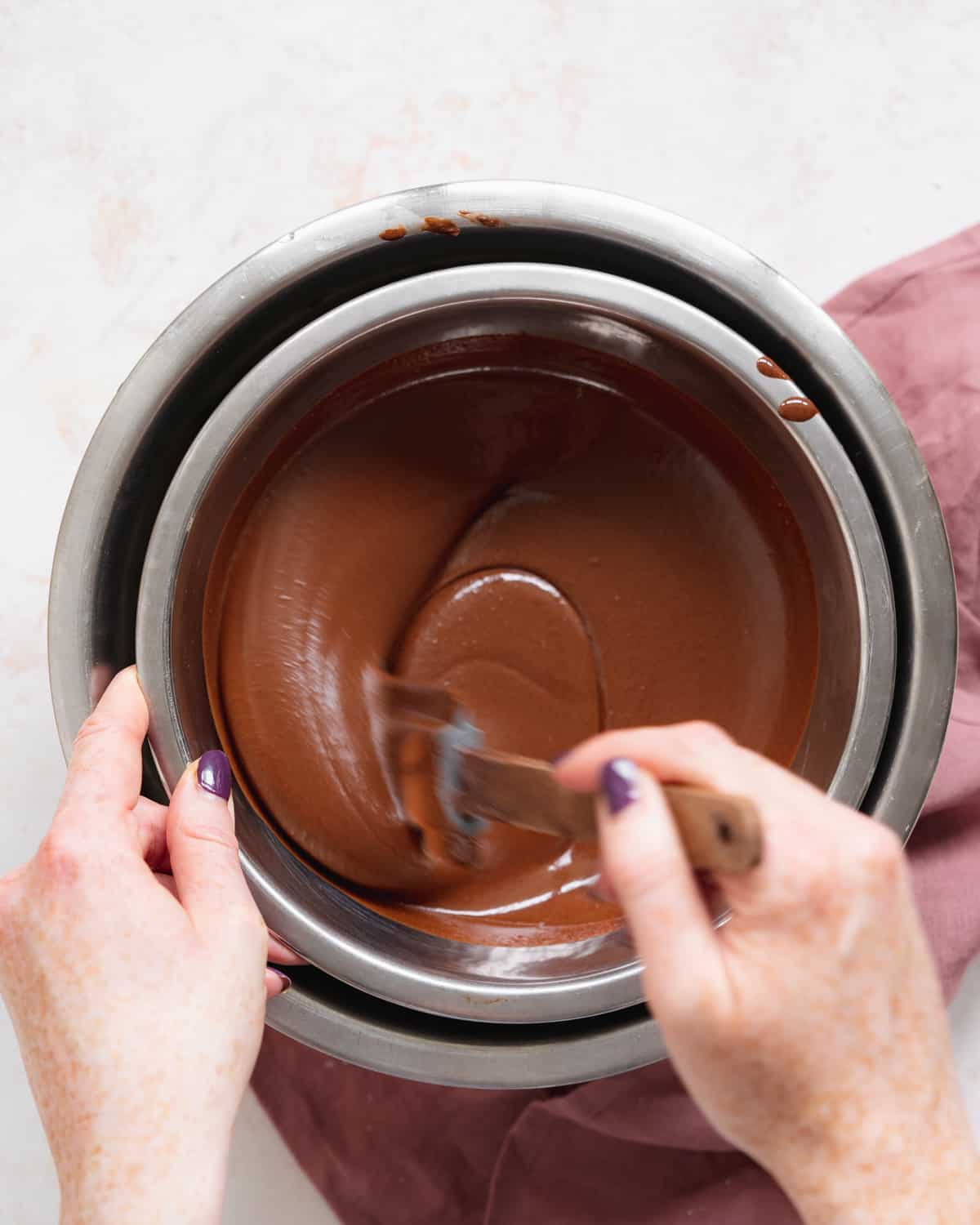 mixing ingredients for dairy free milk chocolate.