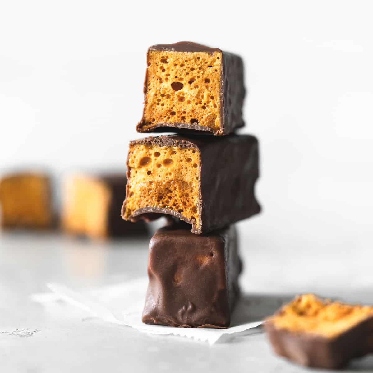 Vegan Crunchie Bars (Chocolate Honeycomb)