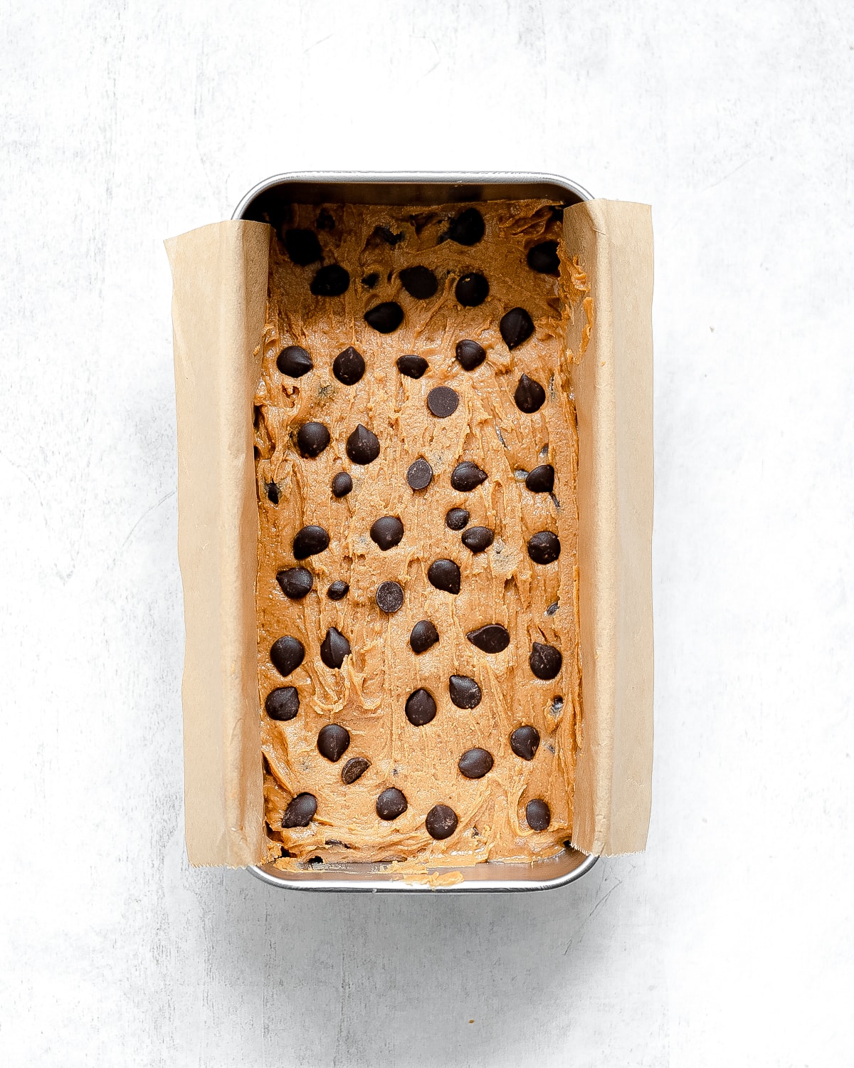 cookie dough fudge in a loaf pan.