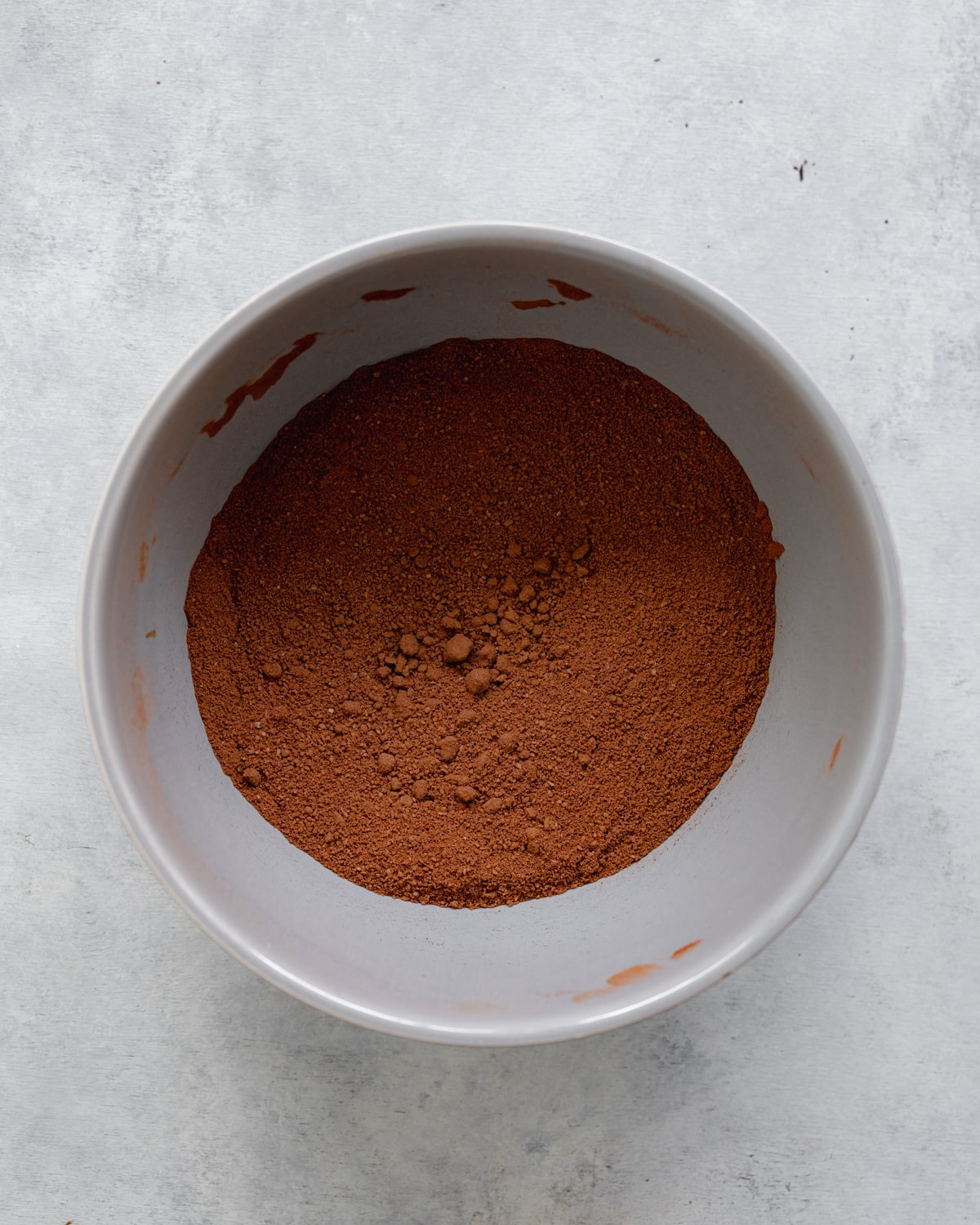 dry ingredients for vegan brownies in a bowl.