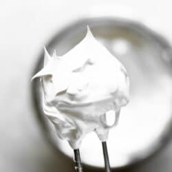whipped Italian meringue on whisk attachment.