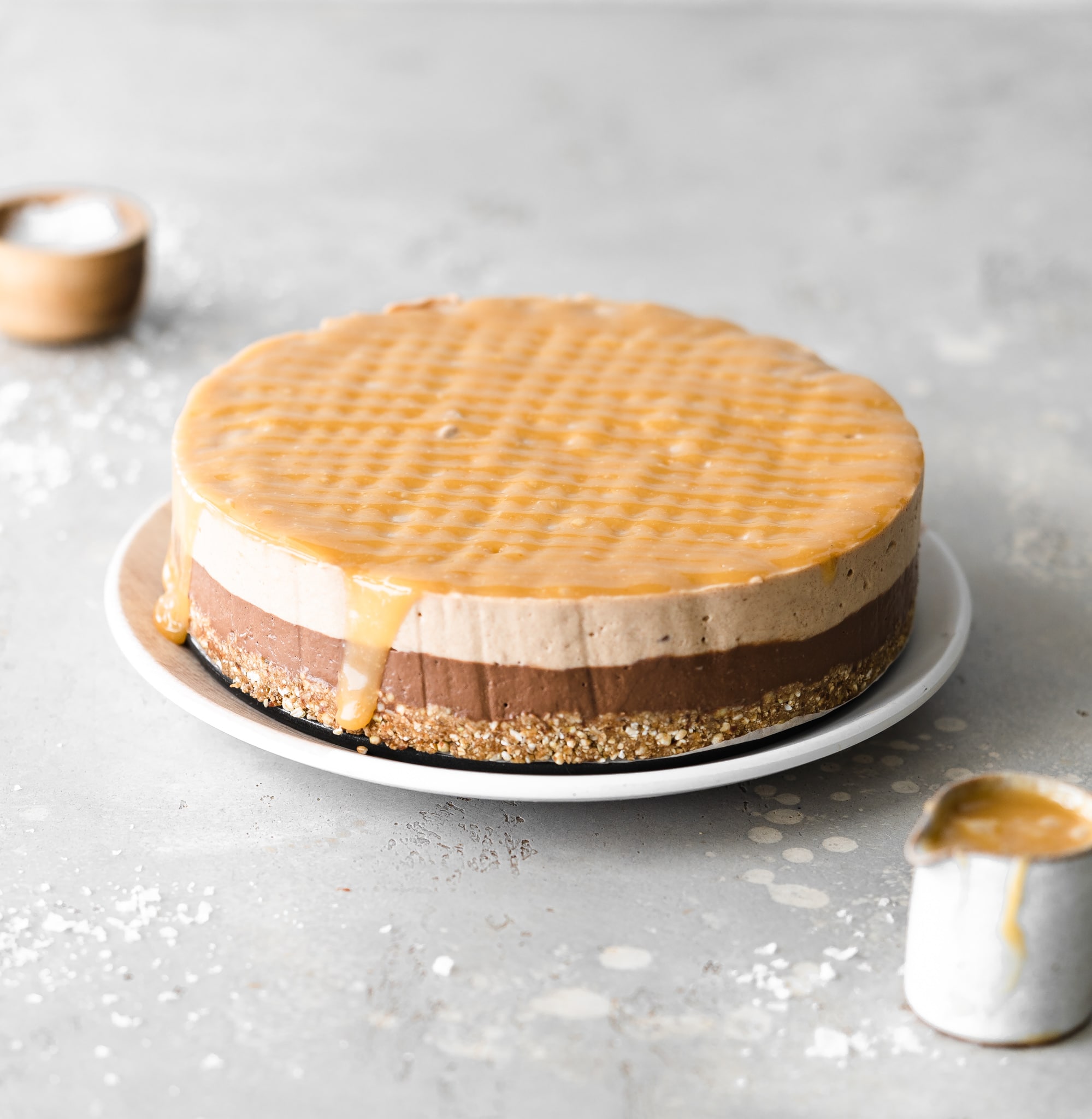 salted caramel chocolate nut-free cheesecake