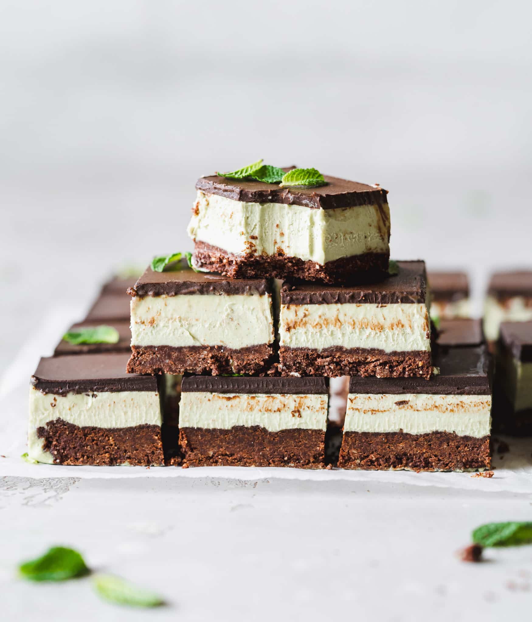 vegan chocolate mint slice
