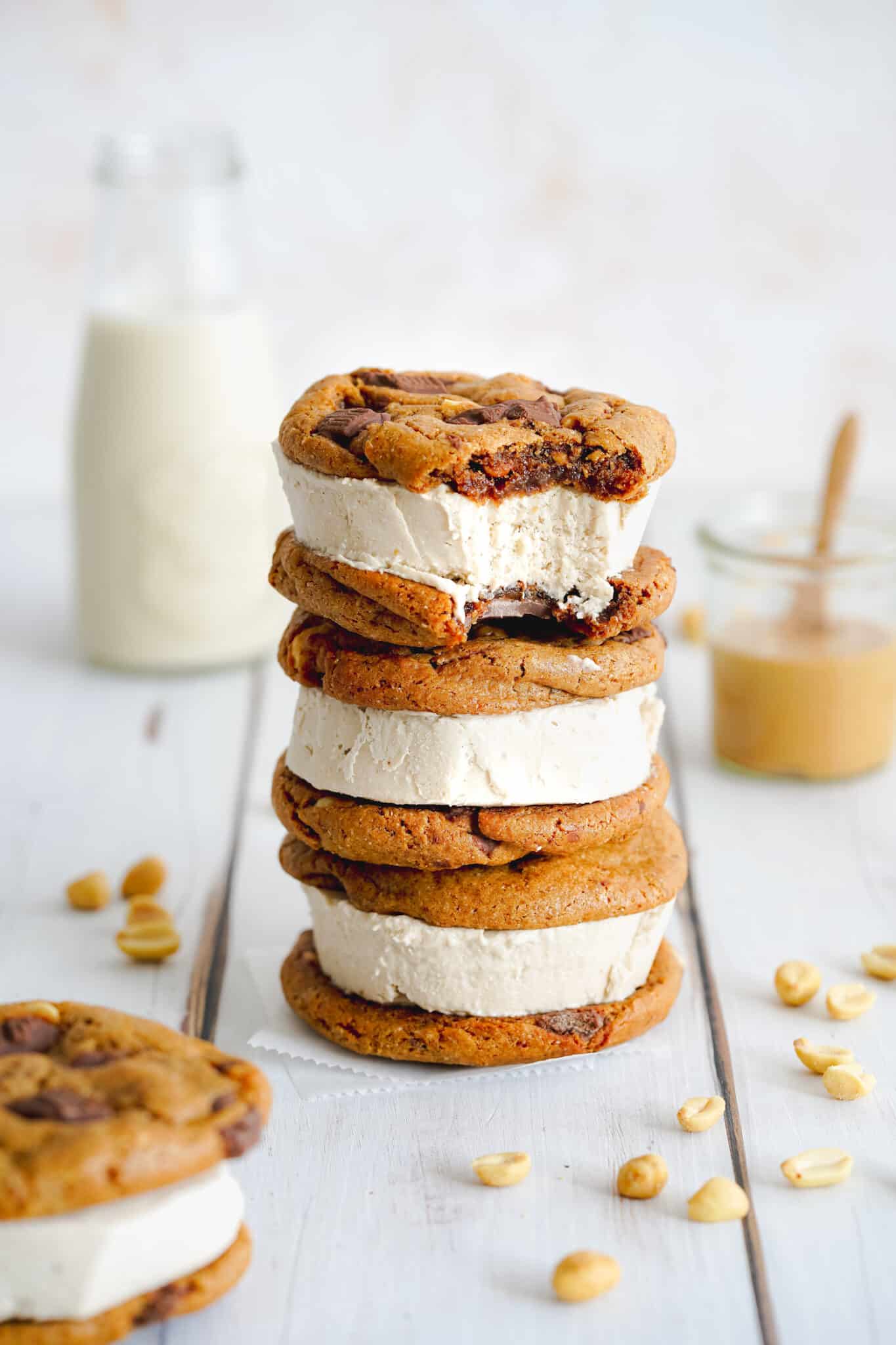 peanut butter cookie ice cream sandwich
