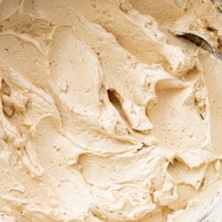 closeup of vegan coffee buttercream