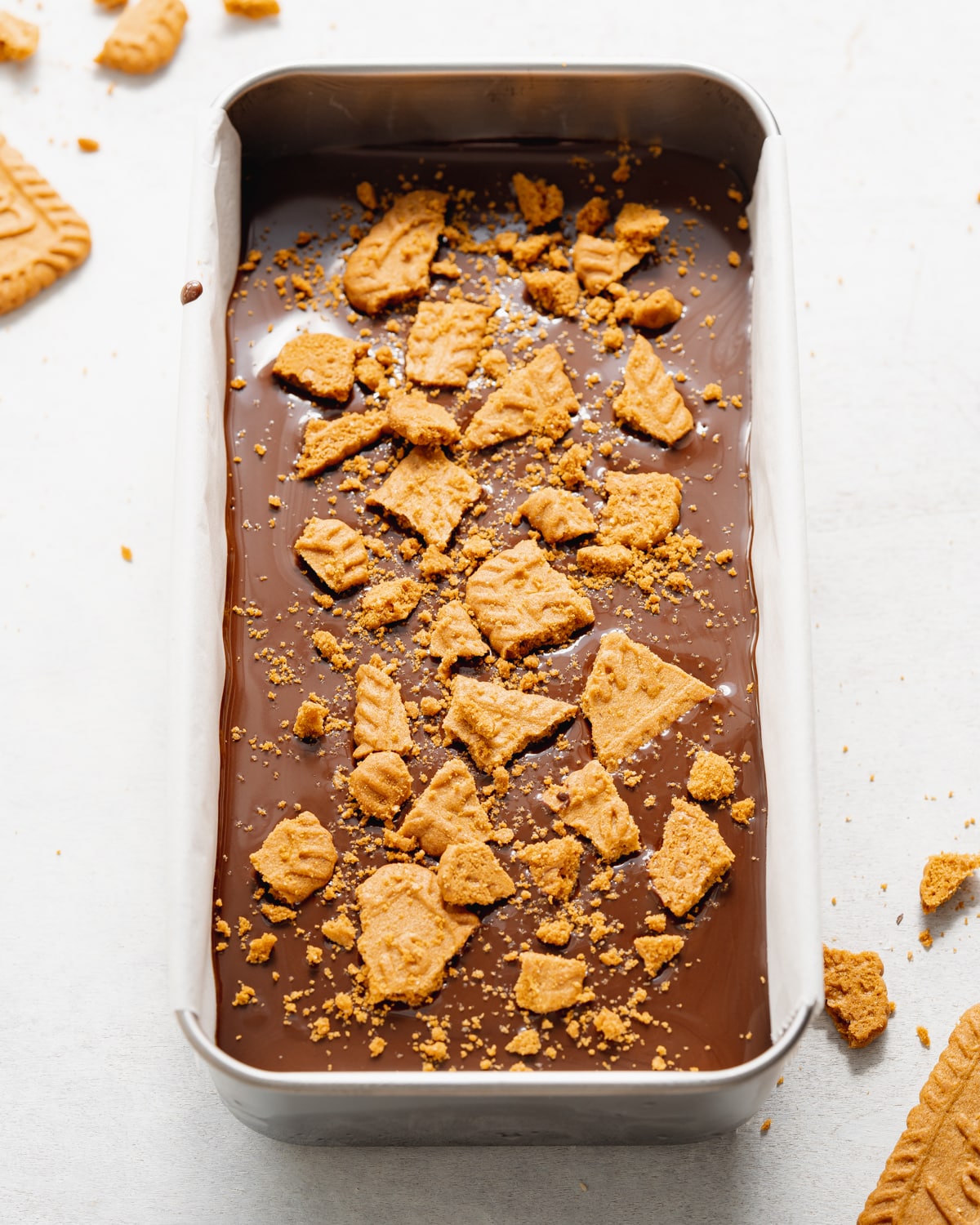 cookie butter fudge with chocolate and lotus biscuits.