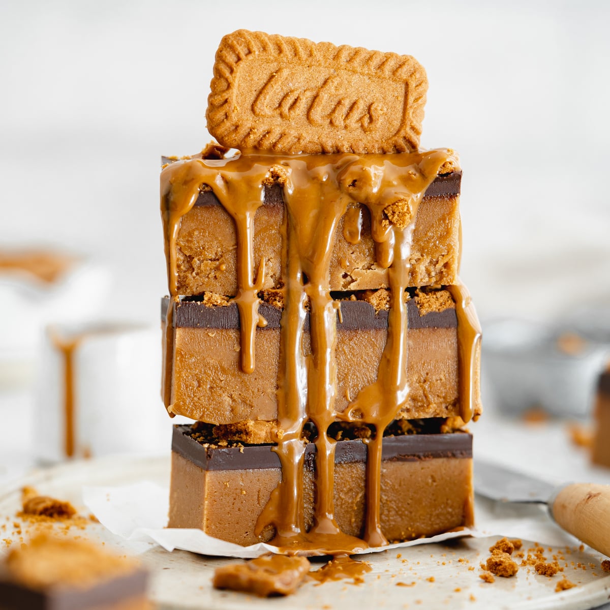 Vegan Cookie Butter Fudge with Chocolate