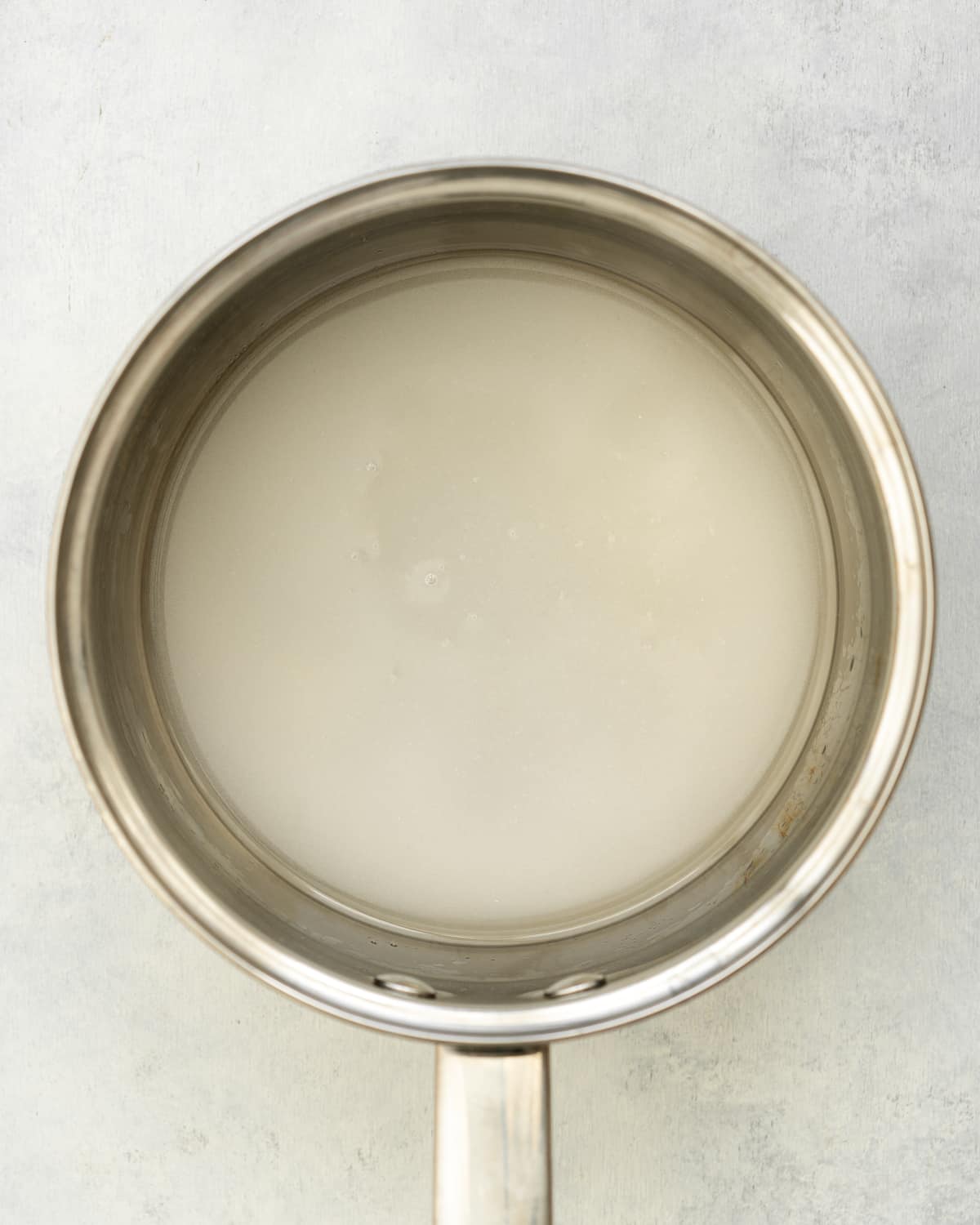 sugar and water in a saucepan.