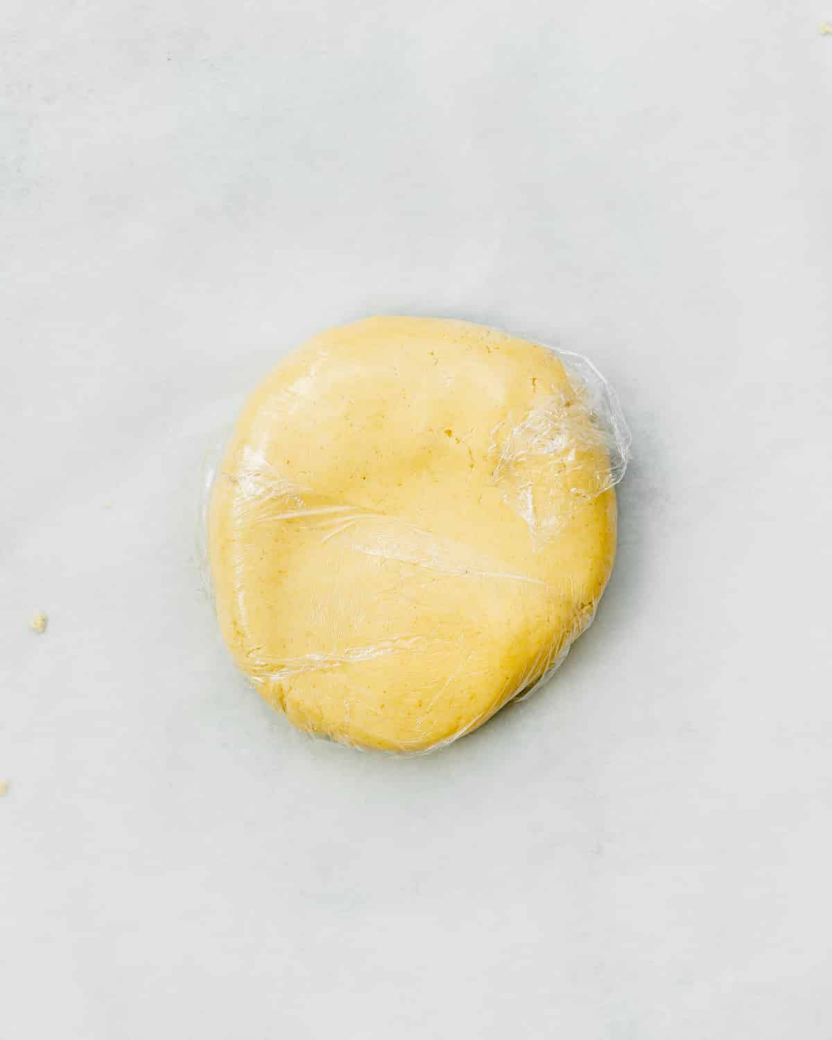 vegan pastry wrapped in cling film.