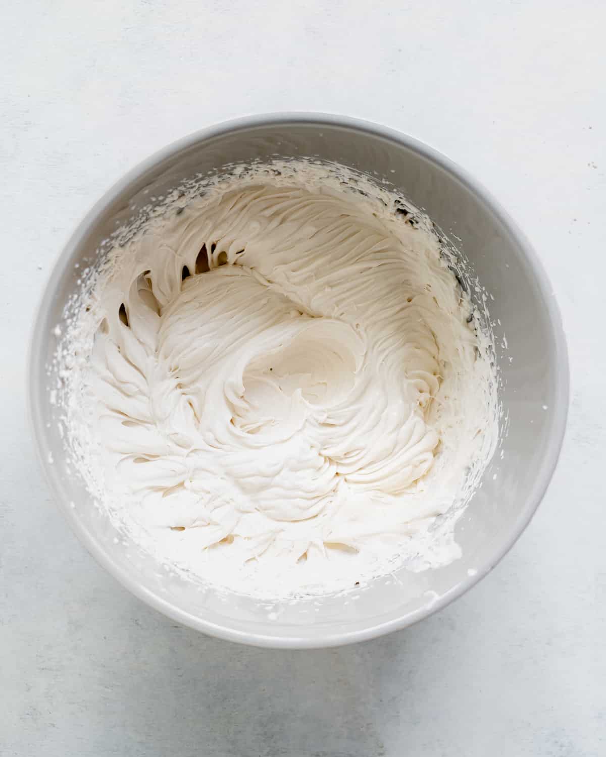 whipped custard in a bowl.