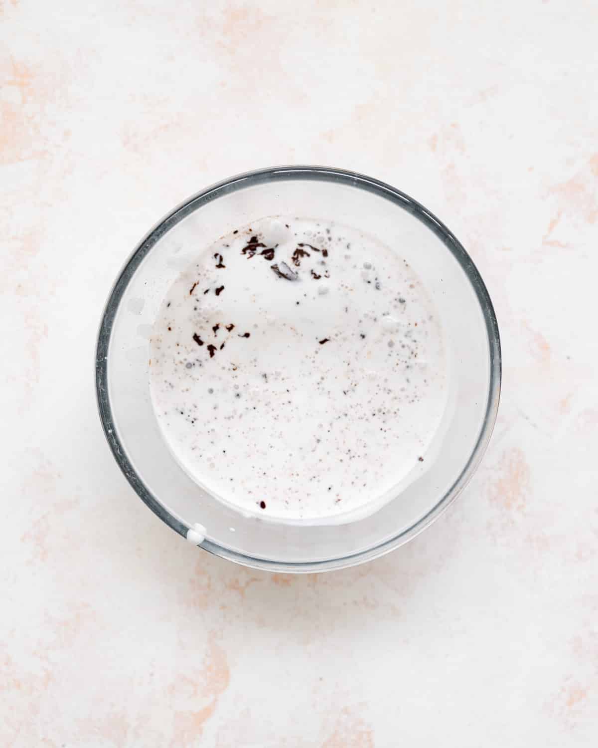 coconut cream and chocolate in a bowl,