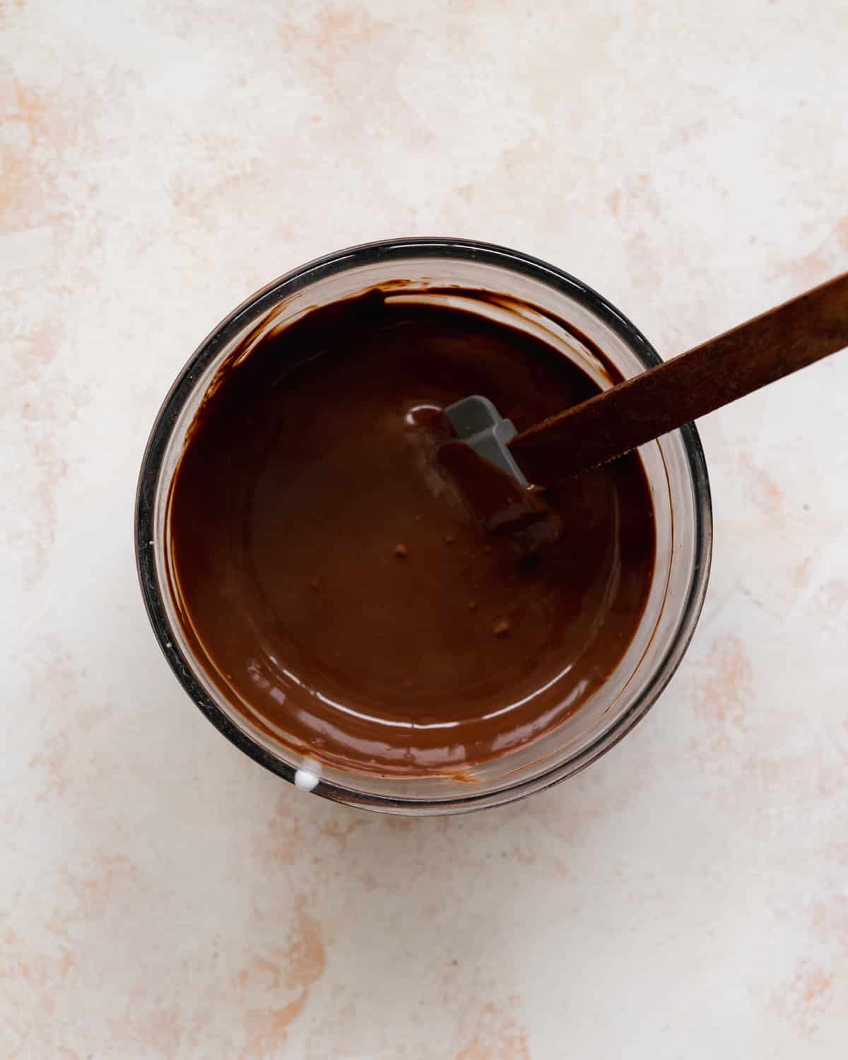 chocolate ganache in a bowl.