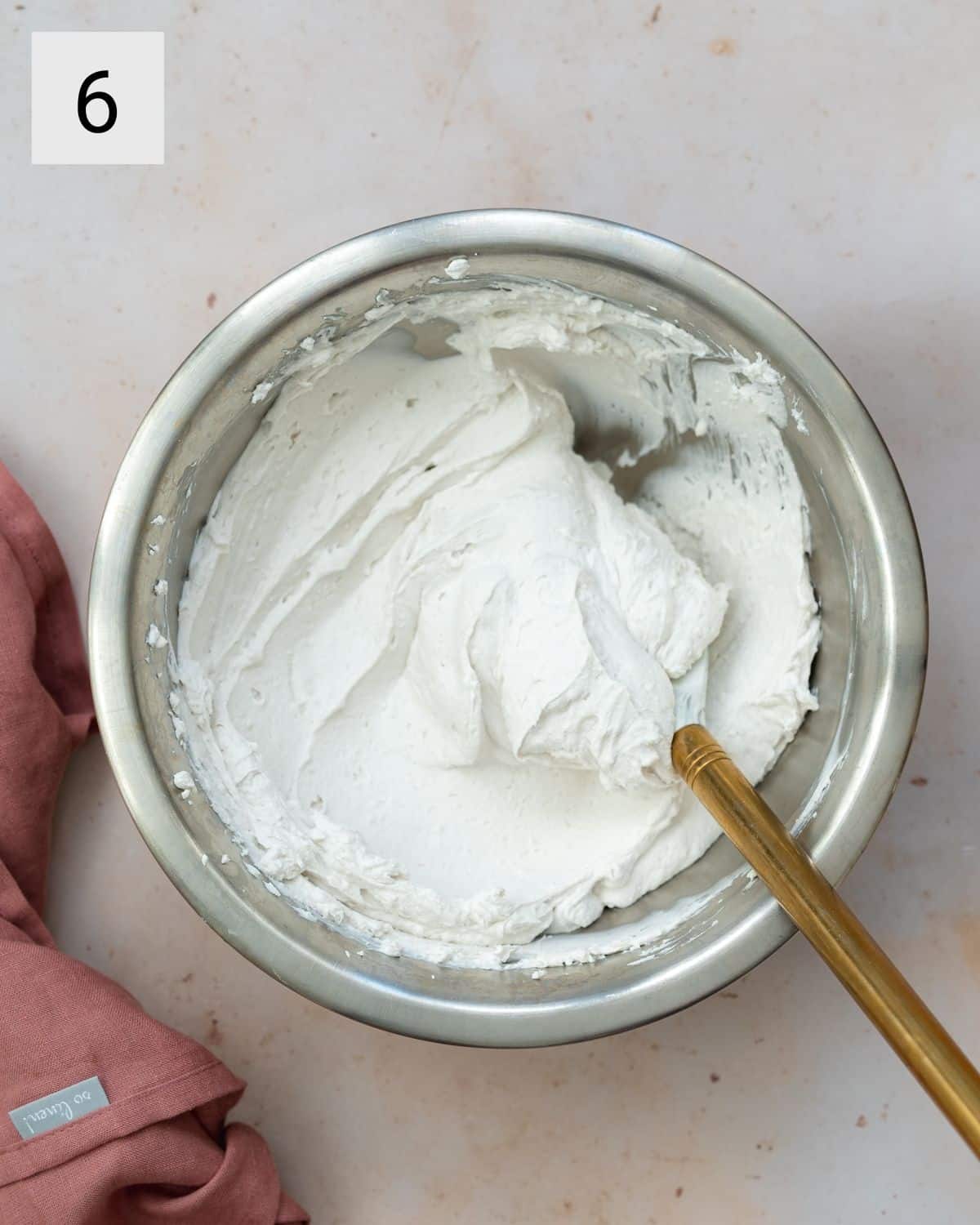 whipped coconut cream in a bowl.