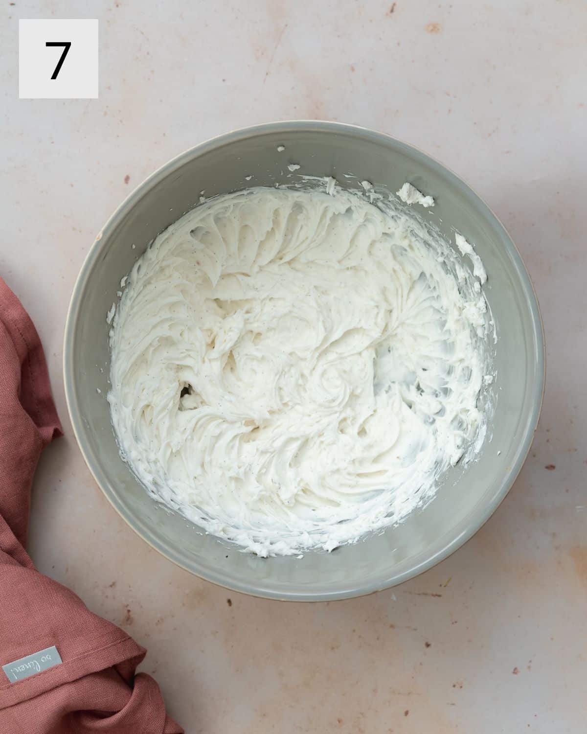 whipped vegan mascarpone in a bowl.