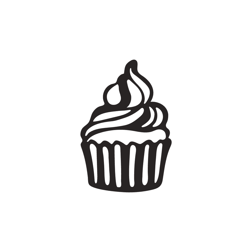 outline drawing of a cupcake