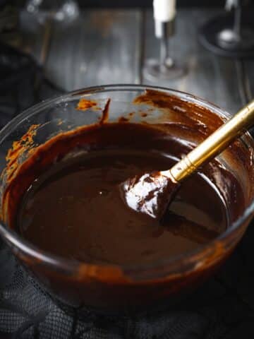 chocolate ganache in a large bowl.