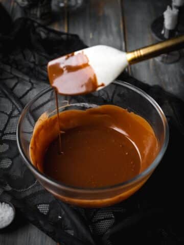 chocolate glaze in a bowl.