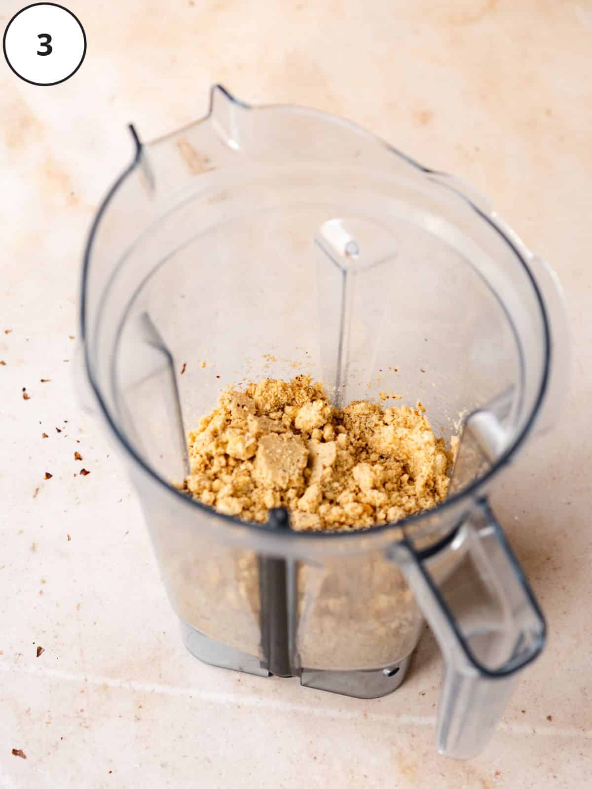 hazelnut meal in a food processor.