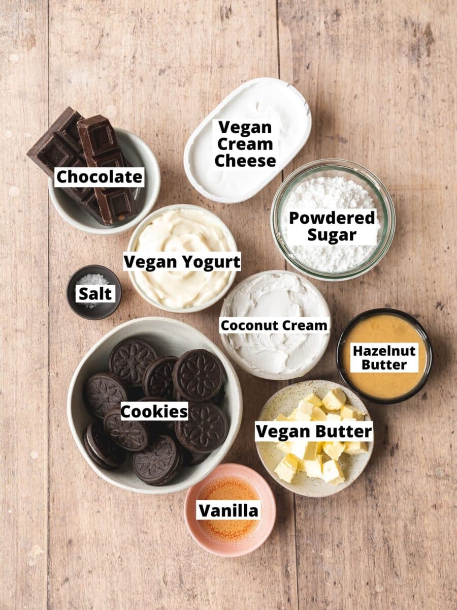 Mini Ingredients Chocolate No Bake Mini Cheesecakes - Addicted to Dates