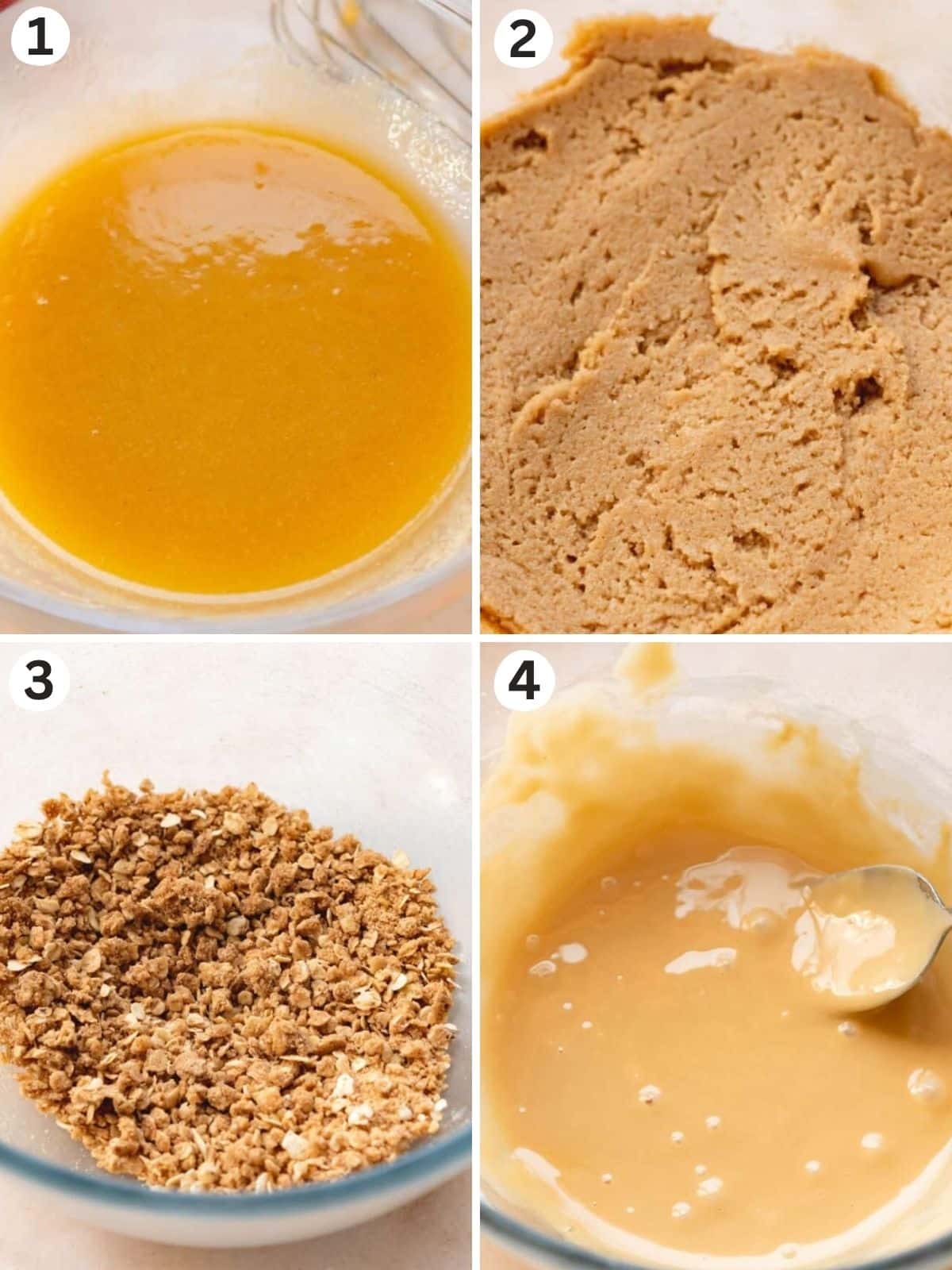 stages of making vegan apple cookie dough.