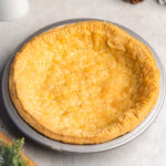 a perfectly baked flaky pie crust ready for filling.