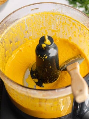 carrot, yogurt, vanilla, and olive oil pureed in a food processor.