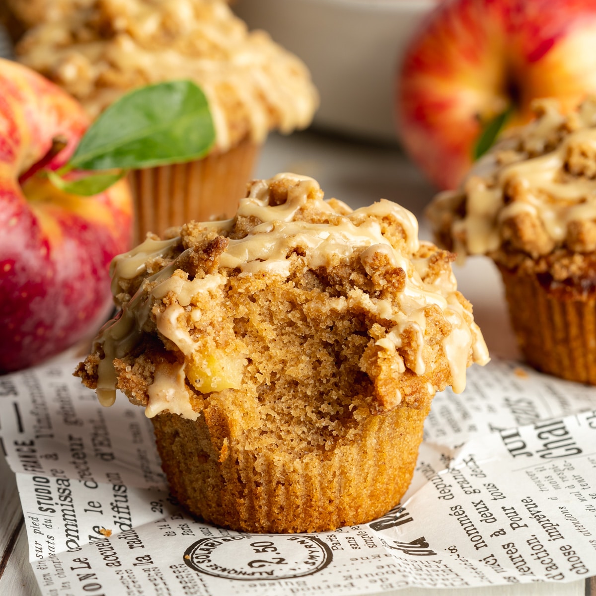 Vegan Apple Cider Muffins With Cinnamon Streusel