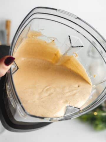 gingerbread cheesecake filling after blending in a a high speed blender.