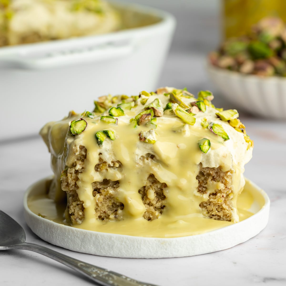 Vegan Pistachio Tres Leches (3 Milk Cake)