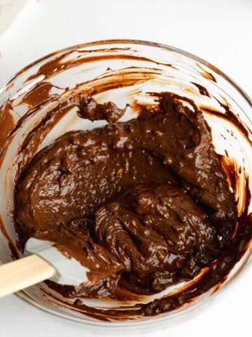 hazelnut ganache in a glass bowl.