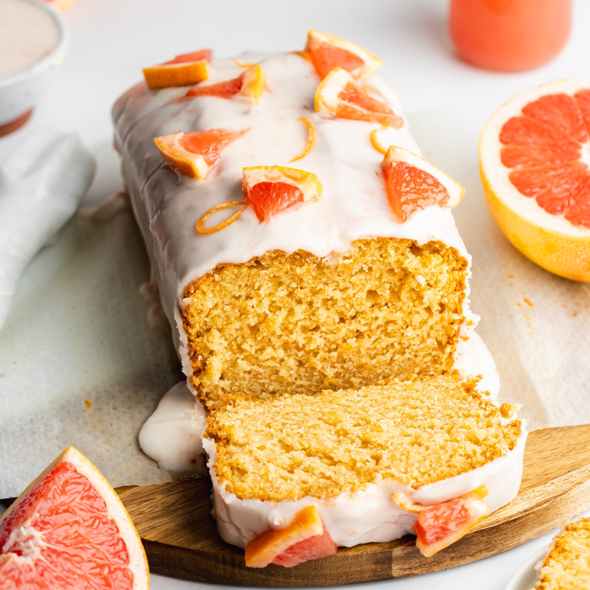 Moist Vegan Grapefruit Loaf Cake