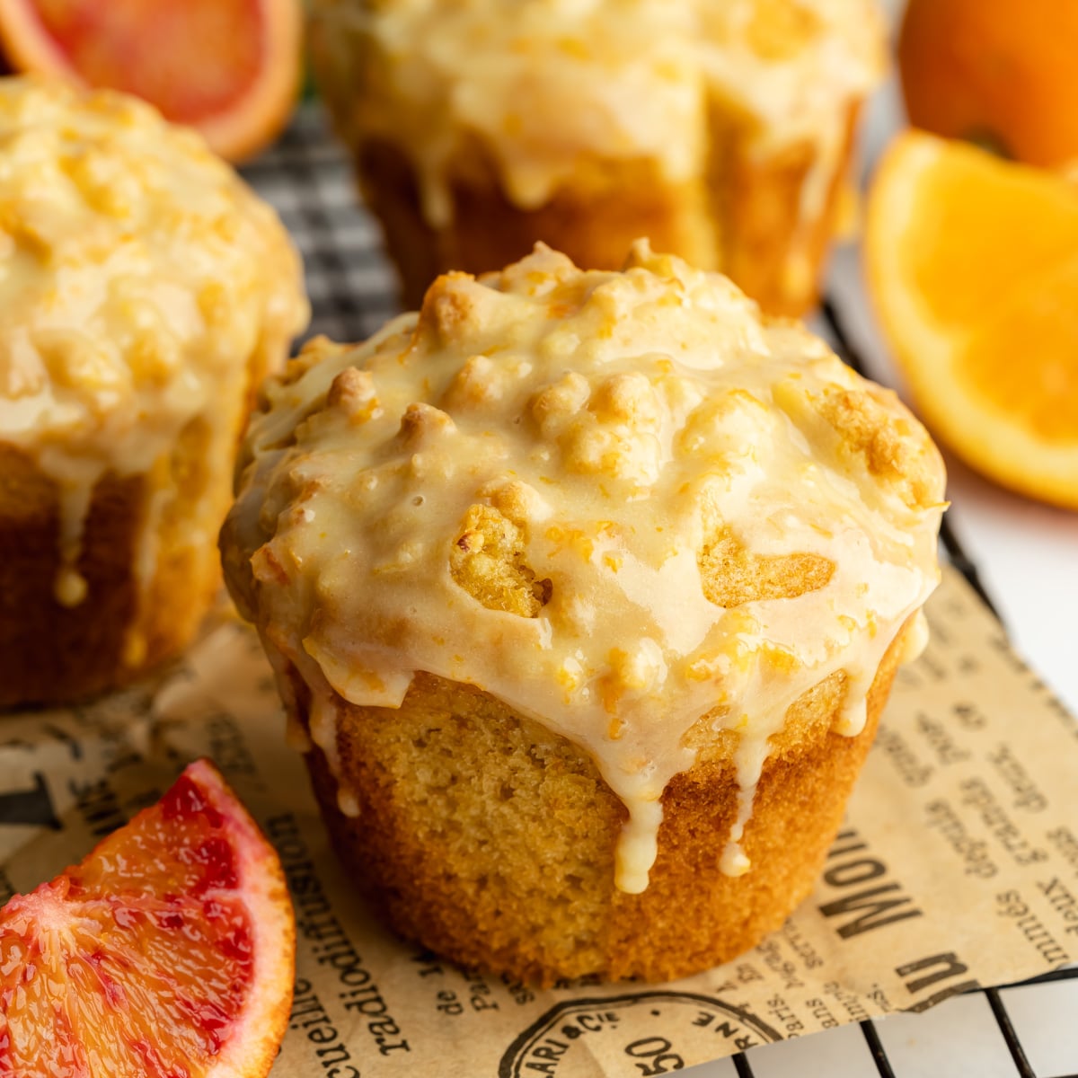 Vegan Orange Muffins With Fresh Orange Glaze