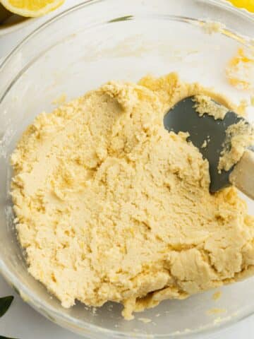 lemon cookie dough with all ingredients added before chilling.