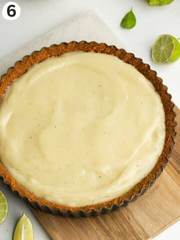 key lime pie before going into the fridge to set.