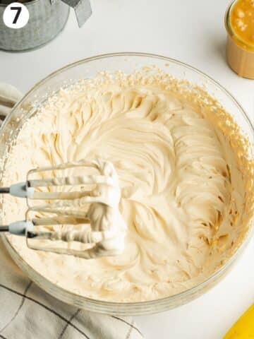 coconut cream and espresso whipped until fluffy in a mixing bowl.