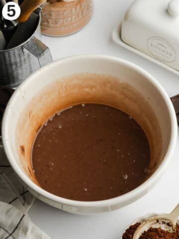 chocolate triple milk mixture in a bowl.